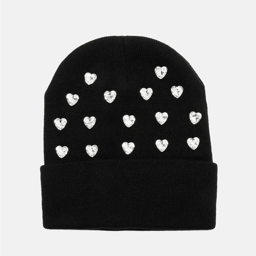 NWT Heart Rhinestone Beanie
